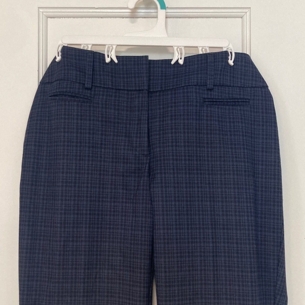 LOFT Navy Plaid Julie Straight